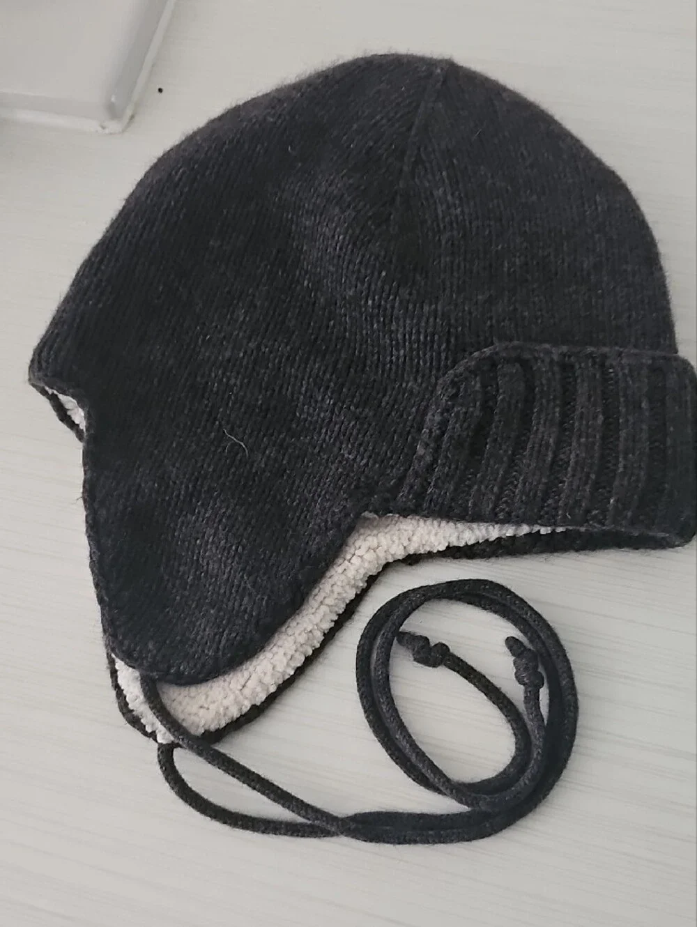 J. Crew Earflap Knit Hats in Charcoal and Black. Wool/cashmere Blend
